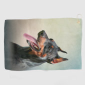 Zeichnend Doberman-Hund Golfhandtuch (Horizontal)