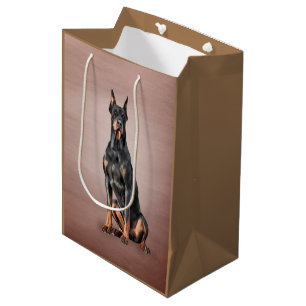 Zeichnend Doberman-Hund Mittlere Geschenktüte