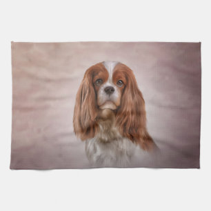 Zeichnend Dog Cavalier King Charles Spaniel Geschirrtuch
