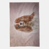 Zeichnend Dog Cavalier King Charles Spaniel Geschirrtuch (Vertikal)