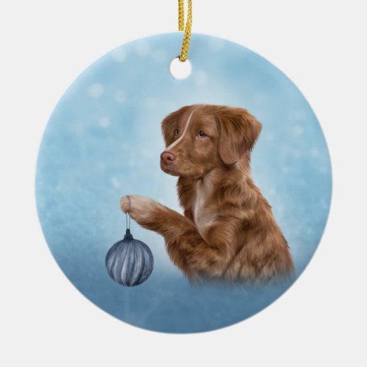 Zeichnend Dog Nova Scotia Duck Tolling Keramik Ornament (Vorne)