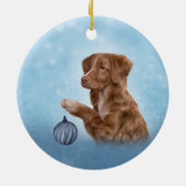 Zeichnend Dog Nova Scotia Duck Tolling Keramik Ornament (Hinten)