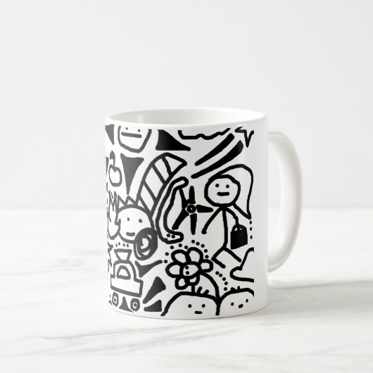 zeichnend Doodle Kaffeetasse (VorderseiteRechts)