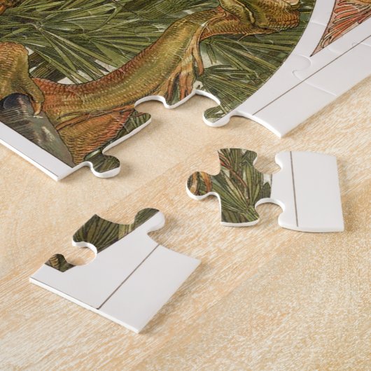 Zeichnend Drache im Jugendstil von Anton Seder Jig Puzzle (Seite)