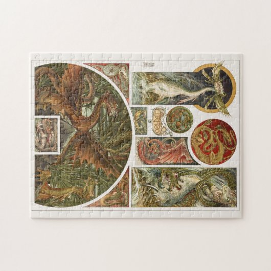 Zeichnend Drache im Jugendstil von Anton Seder Jig Puzzle (Horizontal)