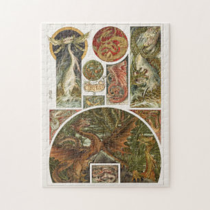 Zeichnend Drache im Jugendstil von Anton Seder Jig Puzzle