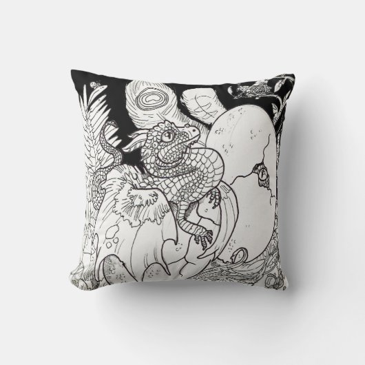 Zeichnend Drachenkunstfarbe Kissen (Vorderseite)