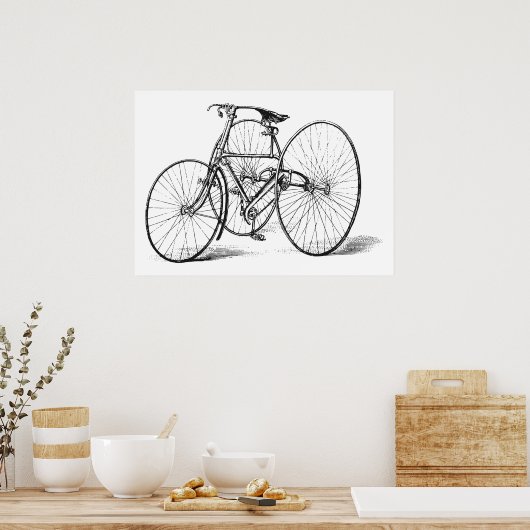 Zeichnend Dreirad Poster (Küche)