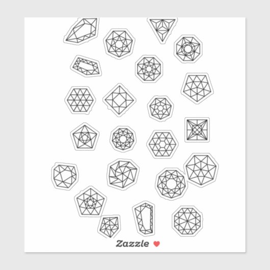 Zeichnend Edelsteine Aufkleber (Blatt)