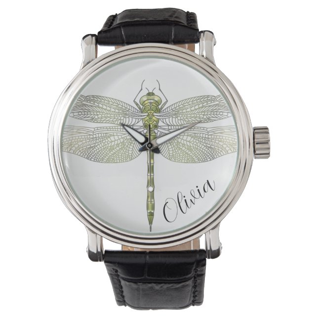 Zeichnend Elegante Dragonfly Armbanduhr (Vorderseite)