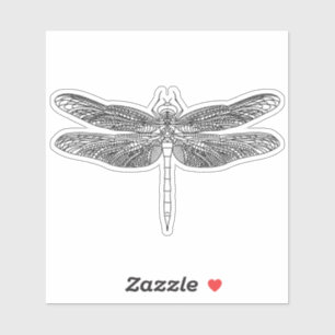 Zeichnend Elegante Dragonfly Aufkleber