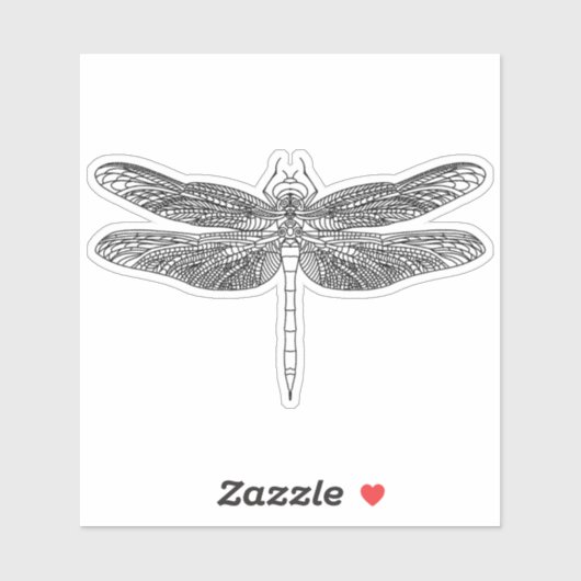 Zeichnend Elegante Dragonfly Aufkleber (Blatt)