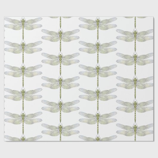 Zeichnend Elegante Dragonfly Geschenkpapier (Flach)