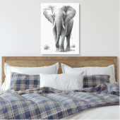 Zeichnend Elephant Pencil Leinwanddruck (Insitu (Schlafzimmer))