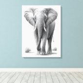 Zeichnend Elephant Pencil Leinwanddruck (Insitu (Holzboden))