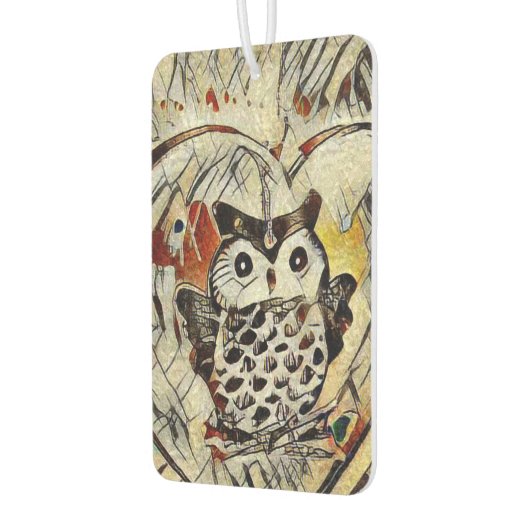 Zeichnend Eule Autolufterfrischer (Links)