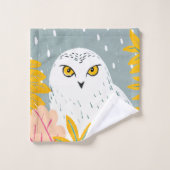 Zeichnend Eule Badhandtuch Set (Waschlappen)