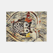 Zeichnend Eule Fleecedecke (Vorderseite (Horizontal))