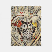 Zeichnend Eule Fleecedecke (Vorderseite)