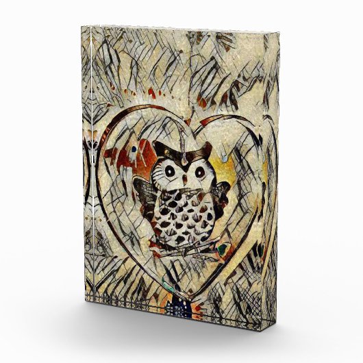 Zeichnend Eule Fotoblock (Rechts)