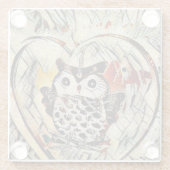 Zeichnend Eule Glasuntersetzer (Rückseite)