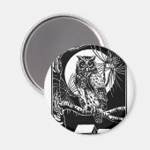Zeichnend Eule Magnet (Vorderseite/Rückseite)