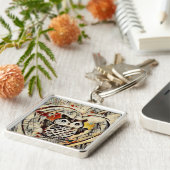 Zeichnend Eule Schlüsselanhänger (Seite)