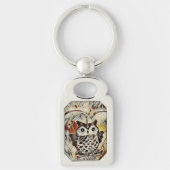 Zeichnend Eule Schlüsselanhänger (Vorderseite)