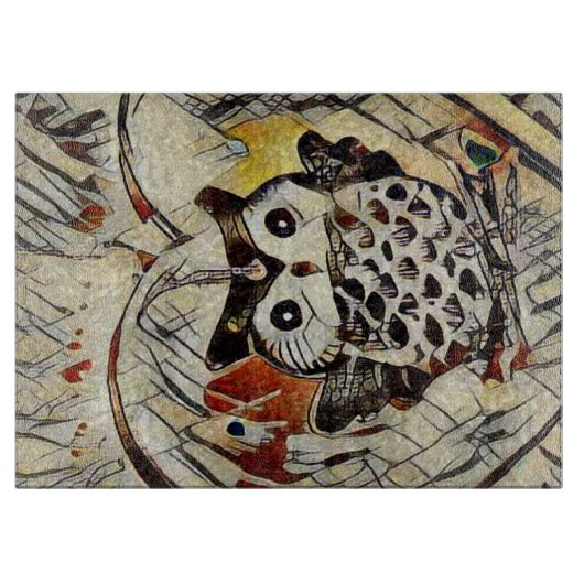 Zeichnend Eule Schneidebrett (Vorderseite)