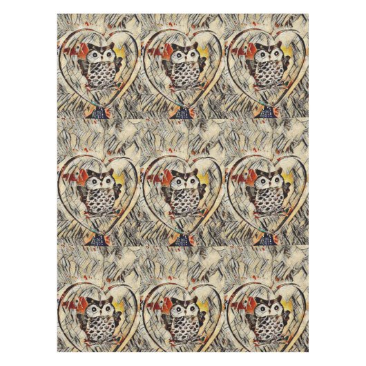 Zeichnend Eule Tischdecke (Vorderseite)