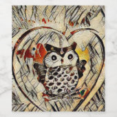 Zeichnend Eule Weinetikett (Einzelnes Label)