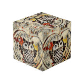 Zeichnend Eule Würfel (Rückseite Schrägansicht)