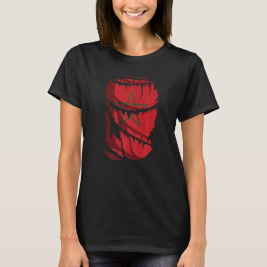 Zeichnend Fahne marokkanischer Torn- oder Torngewe T-Shirt (Vorderseite)