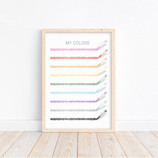 Zeichnend Farben mit Crayons - Lehrplakat Poster