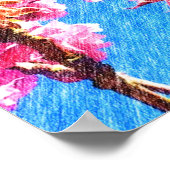 Zeichnend Farbstift - FrühjahrsKirschblüten Poster (Ecke)