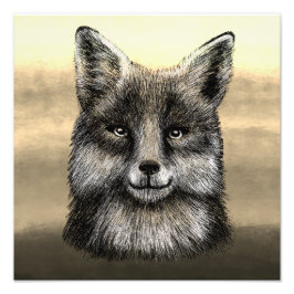 Zeichnend Fox-Gesicht Fotodruck
