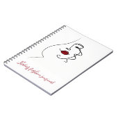 Zeichnend Frauengesicht Notizblock (Linke Seite)