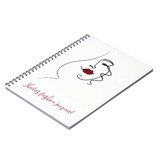 Zeichnend Frauengesicht Notizblock (Linke Seite)