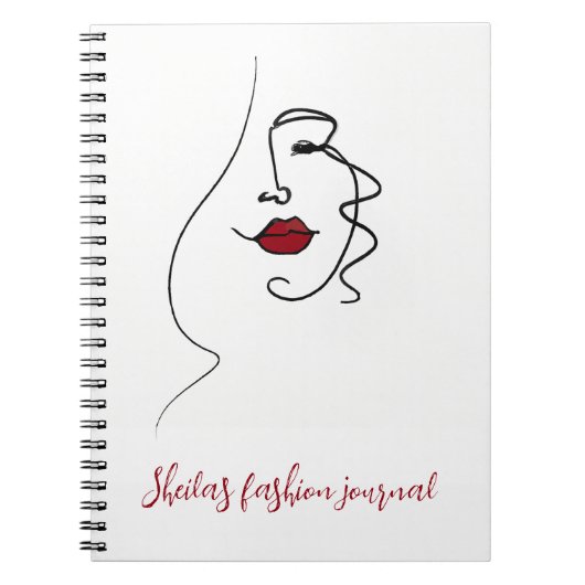 Zeichnend Frauengesicht Notizblock (Vorderseite)