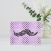 zeichnend    FunnyMustache mit Lila Polka-Punkten Postkarte (Stehend Vorderseite)