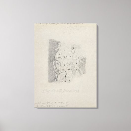 Zeichnend für die Mondkarte, 1794 (Bleistift p Leinwanddruck (Vorderseite)