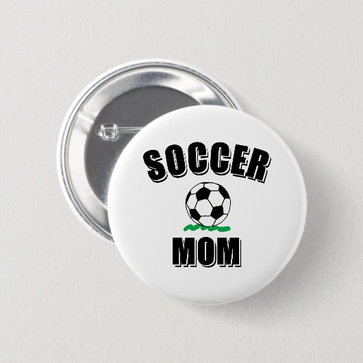 Zeichnend Fußball-Mama Button (Vorne & Hinten)
