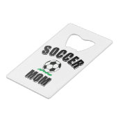 Zeichnend Fußball-Mama Geldbeutel Flaschenöffner (Vorderseite Schrägansicht)