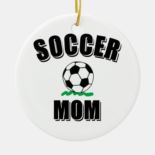 Zeichnend Fußball-Mama Keramik Ornament (Vorne)