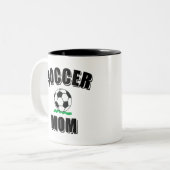 Zeichnend Fußball-Mama Zweifarbige Tasse (Vorderseite Links)