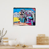 zeichnend Goldfluss Poster (Küche)