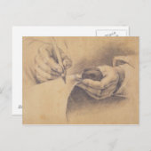 Zeichnend Hände, 1798 Postkarte (Vorne/Hinten)
