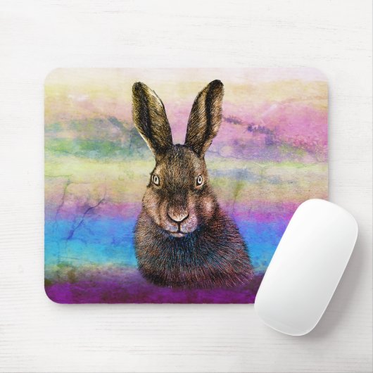 Zeichnend Hasen Mousepad (Mit Mouse)