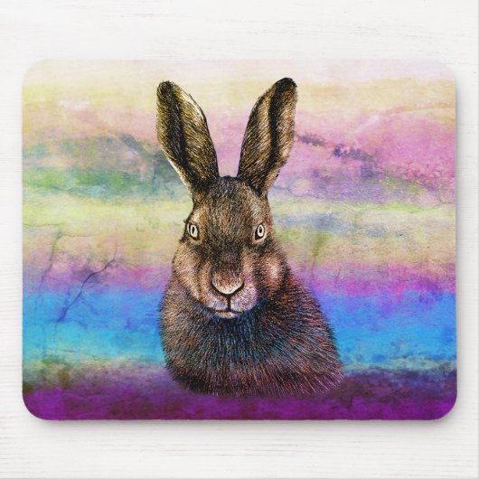 Zeichnend Hasen Mousepad (Vorne)