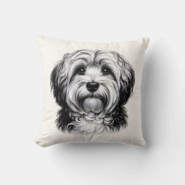 Zeichnend Havanese Hund Kissen